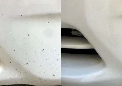 Before and after road rash repair