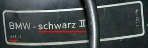 BMW factory paint code label showing the paint code location